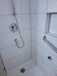 Bathroom Renovation, Tiled Shower, Safety Grab Bar Install