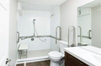 Accessible Bathroom Renovation, Safety Grab Bar Installation, Tile Flooring